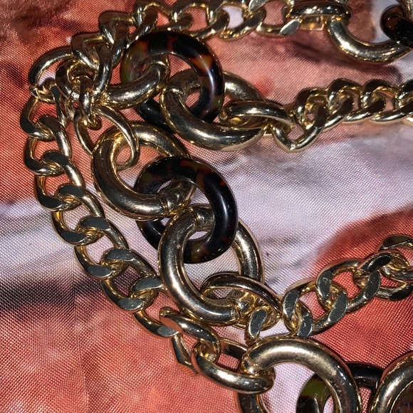 NWT Michael Kors Mk Logo Metal Chain Belt S / M - Picture 2 of 3